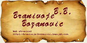 Branivoje Božanović vizit kartica